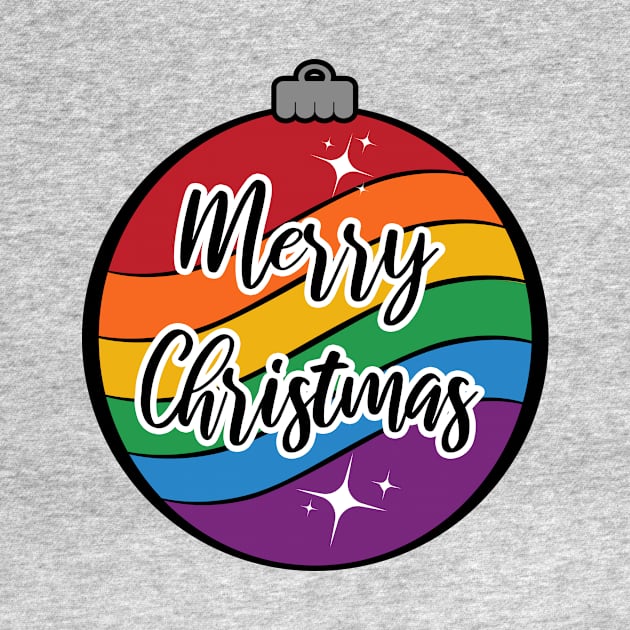 Christmas Ornament in LGBTQ Pride Rainbow Flag Colors by LiveLoudGraphics